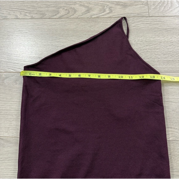 Zara Knit Plum Burgundy One Shoulder Body Suit - Picture 12 of 13